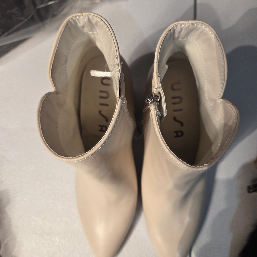 Unisa Cream Ankle Booties for Women